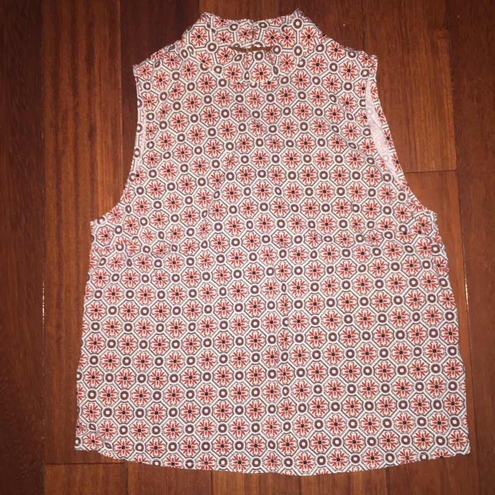 Geometric print mock neck crop top